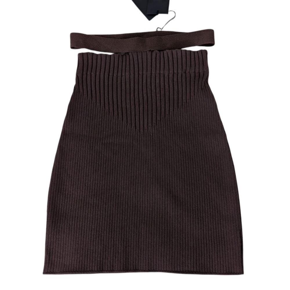 NWT Andreadamo Cut Out Ribbed Mini Skirt - Picture 3 of 10